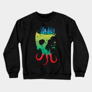 Scary Skull with Brain - Color Version 5 Crewneck Sweatshirt
